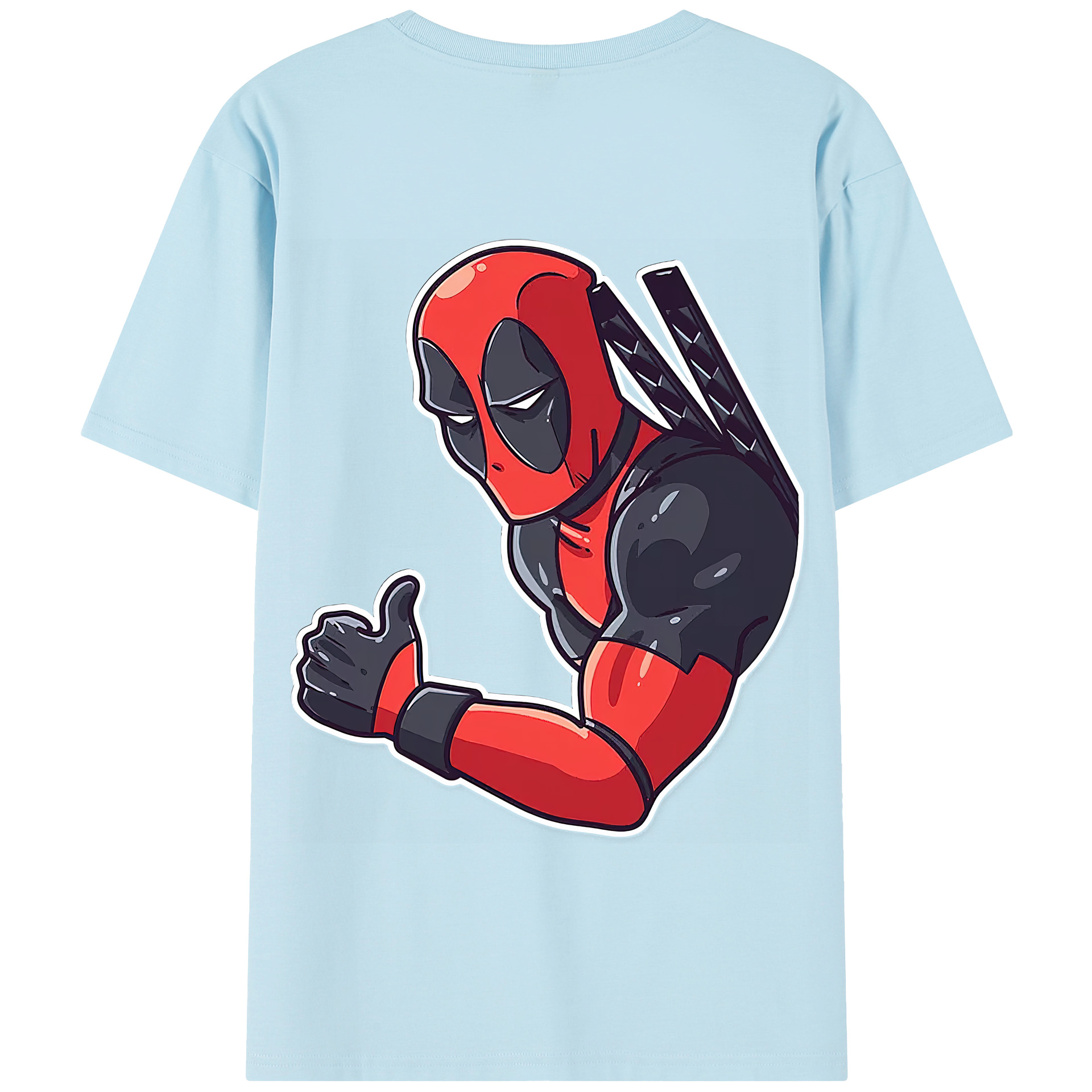 （画像用） Deadpool デッドプール 綿100％半袖Tシャツ（背面プリント）